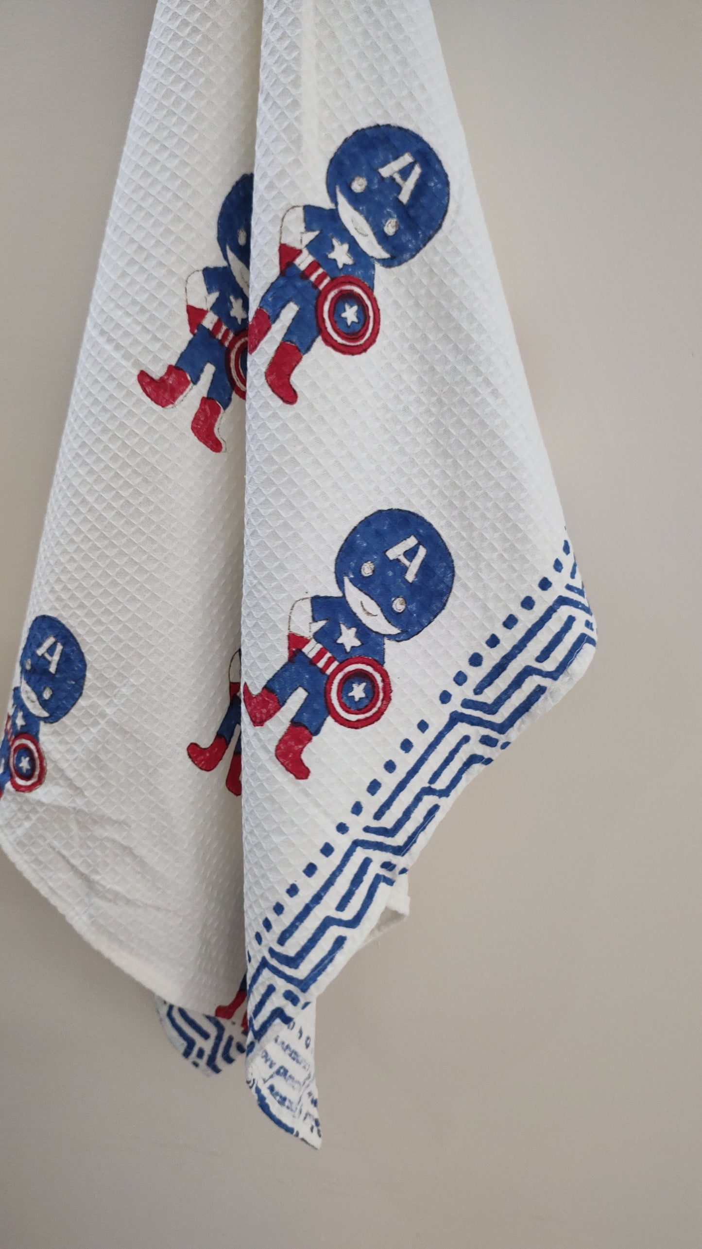 Captain America Block Printed Bath Towels