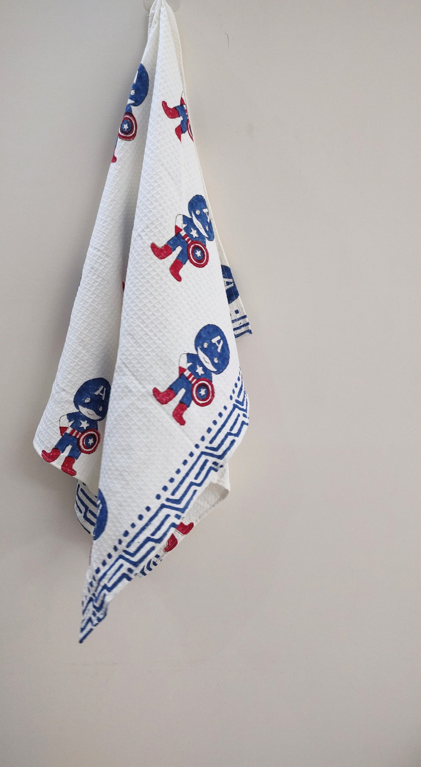Captain America Block Printed Bath Towels