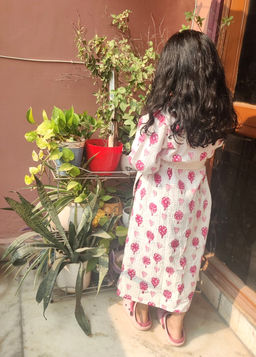 Pink Lattoo Kids Bathrobe