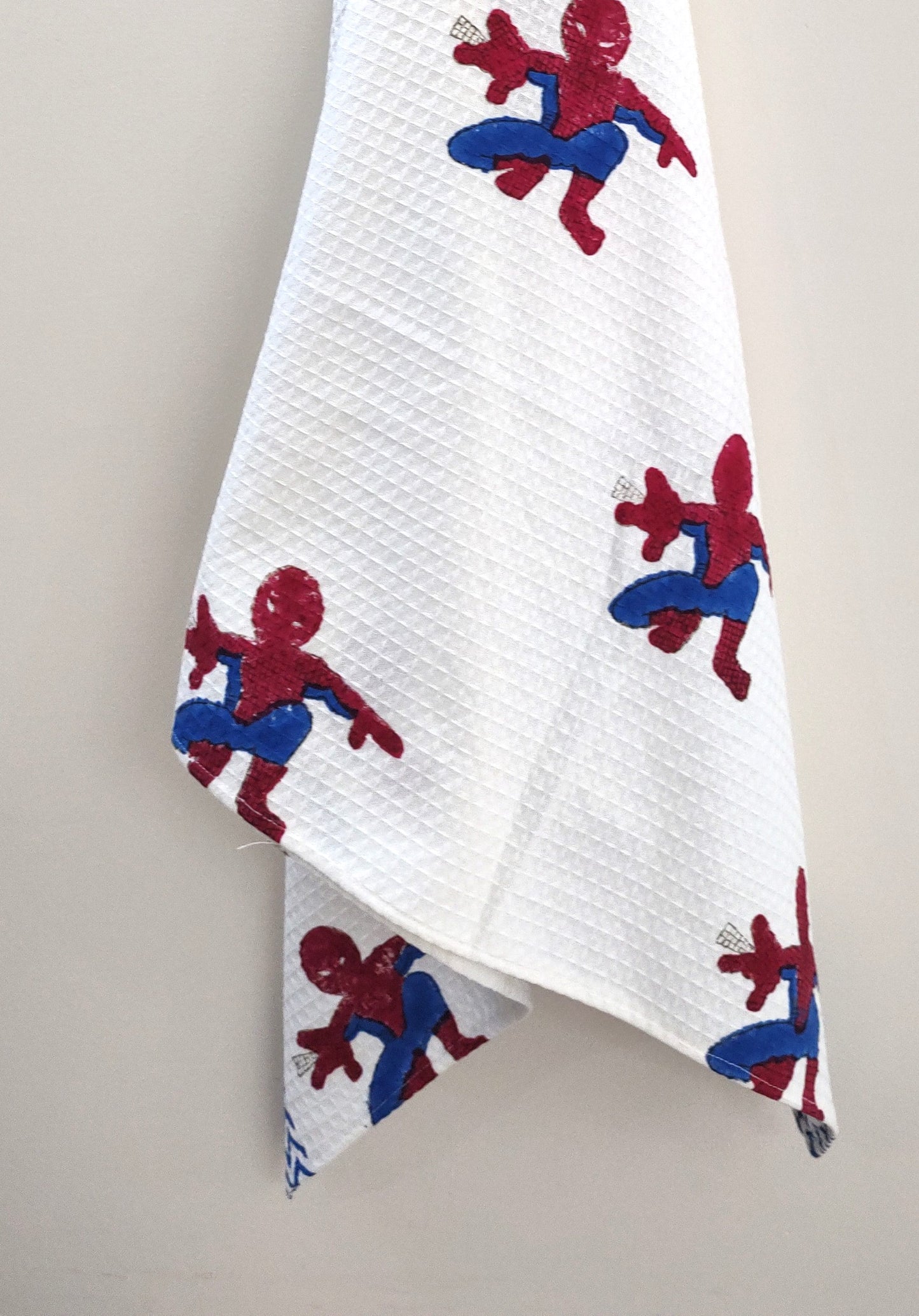 Spiderman Block Printed Bath Towels