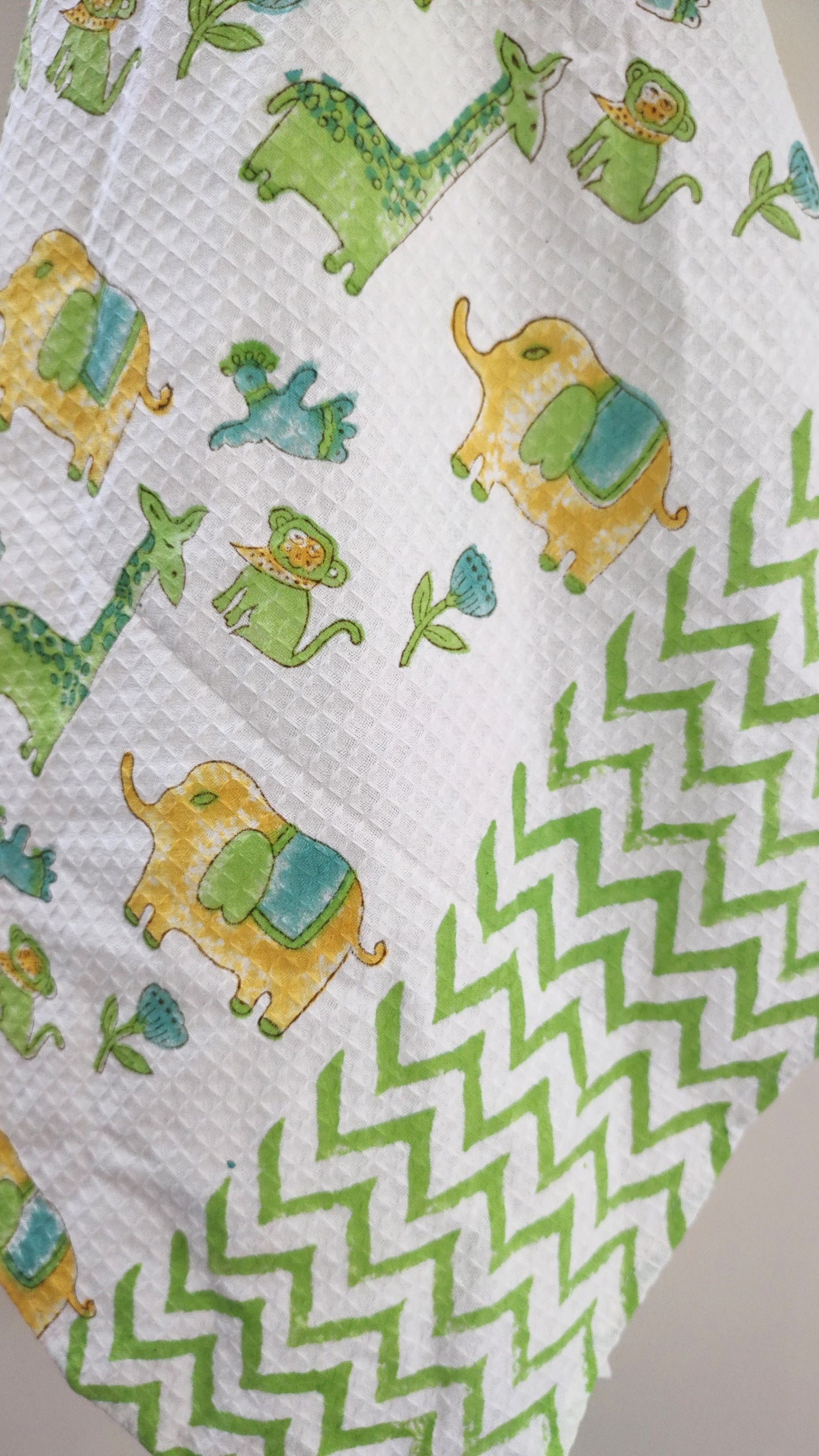 Animal 2 Block Printed Bath Towels