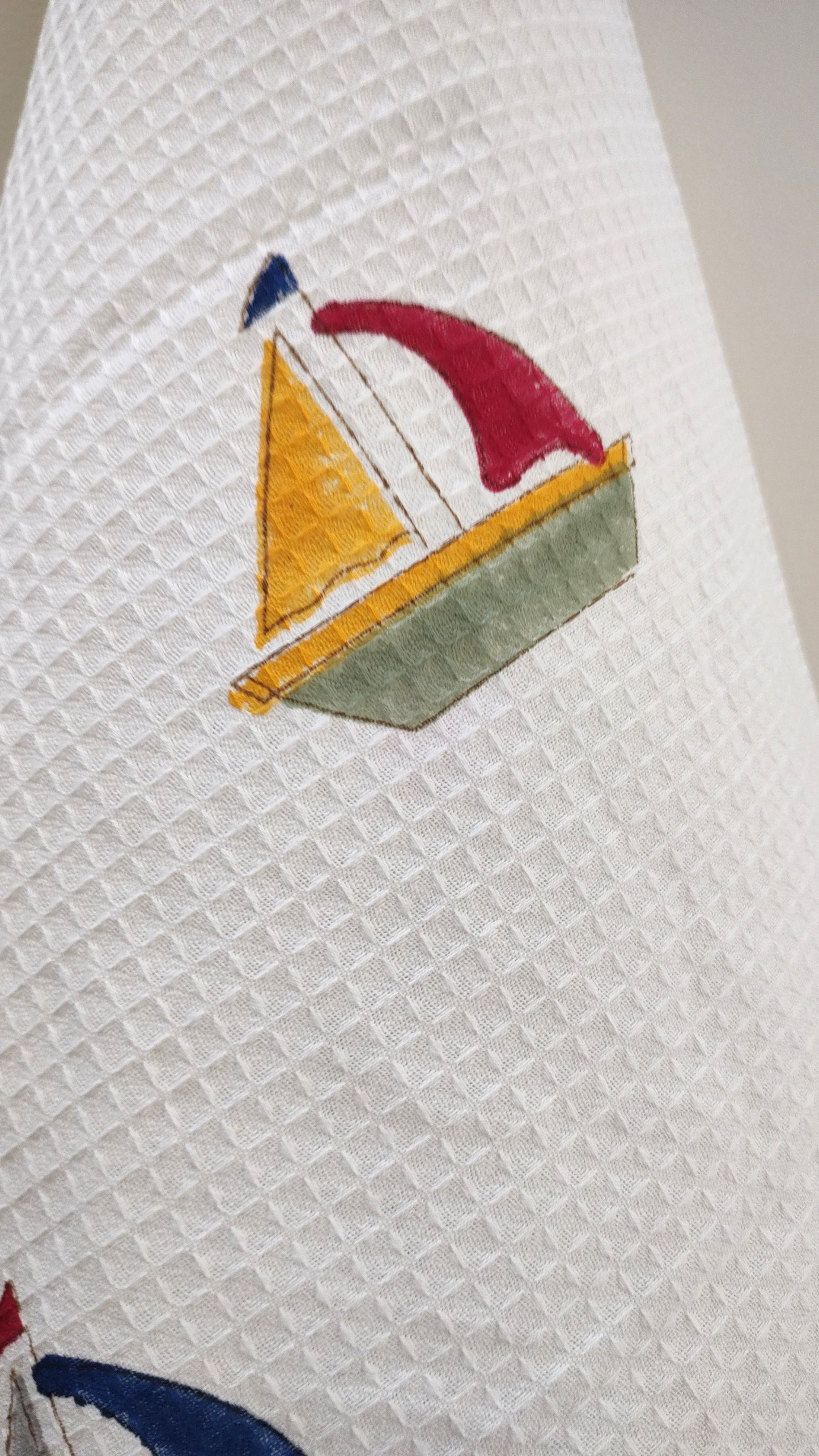 Ship Block Printed Bath Towels