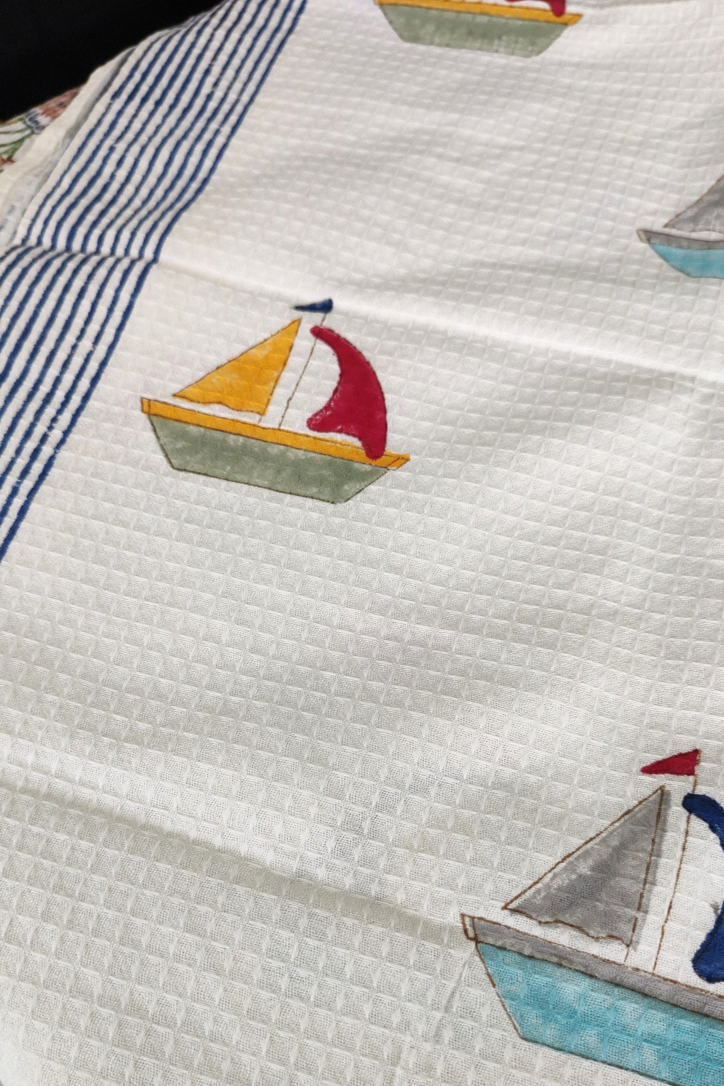 Ship Block Printed Bath Towels