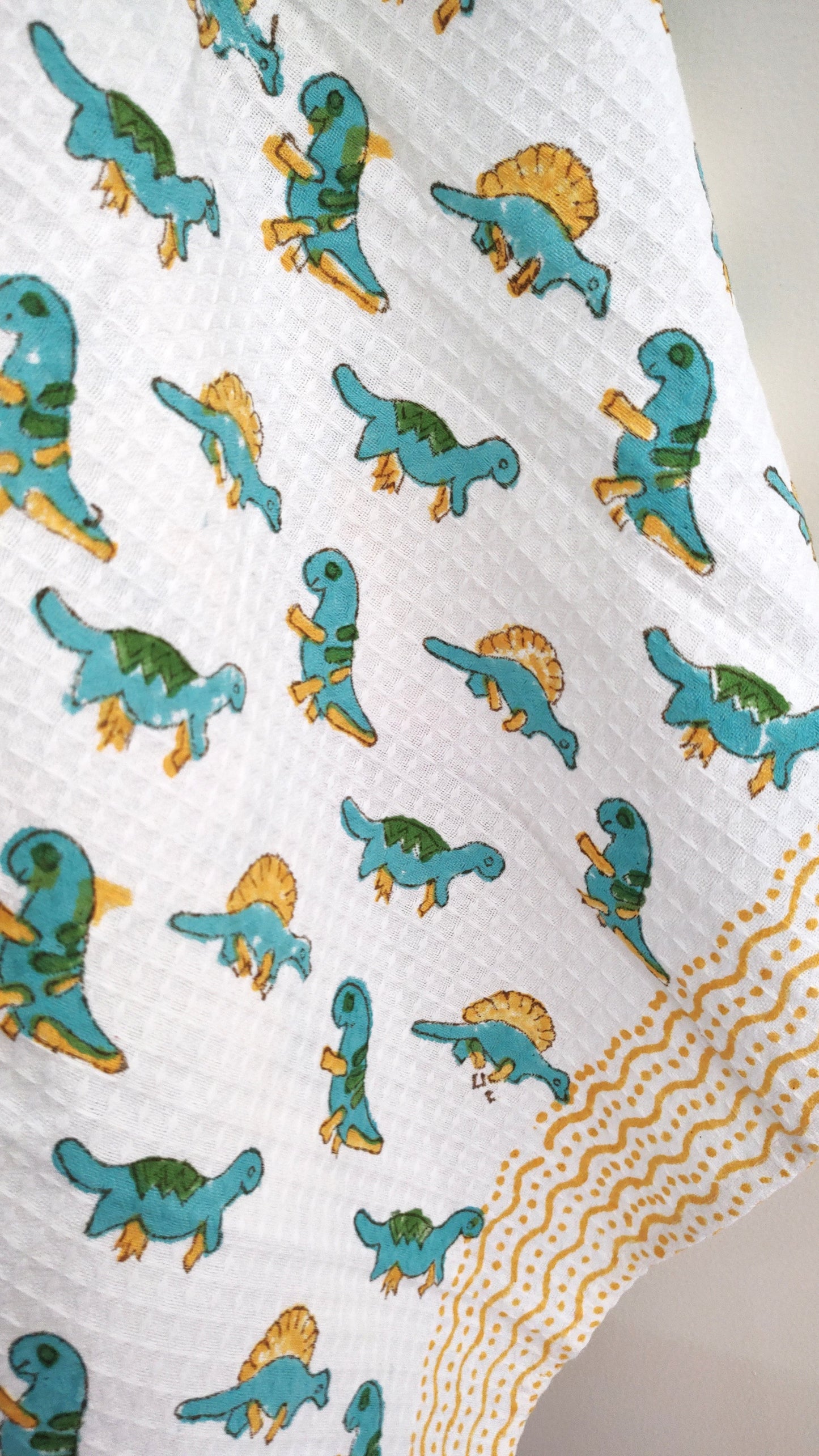 Dino Block Printed Bath Towels