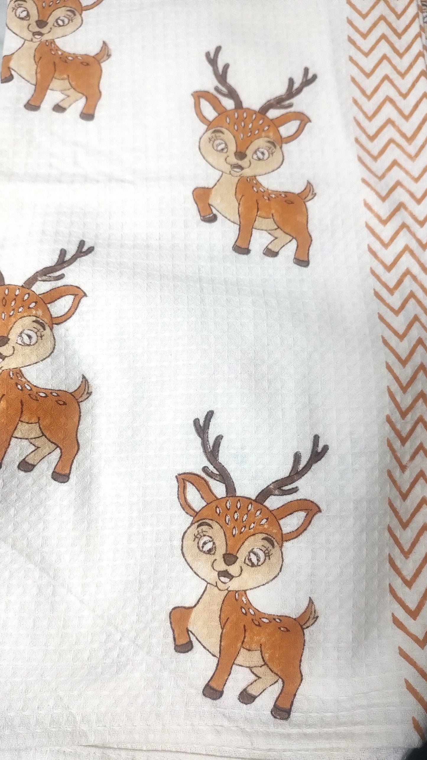 Deer Block Printed Bath Towels