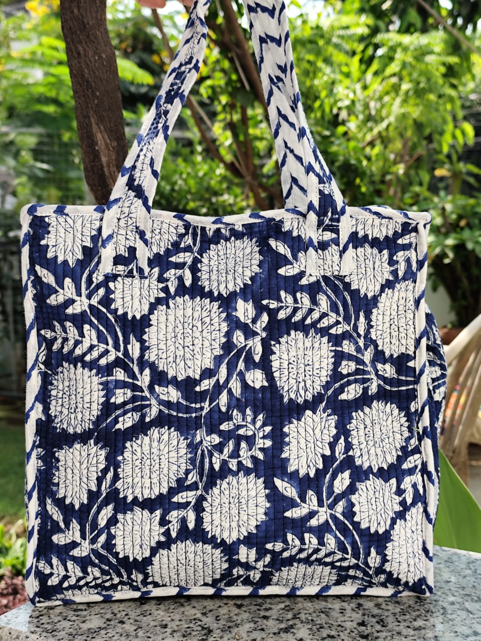 Lunch Bag Blue & White