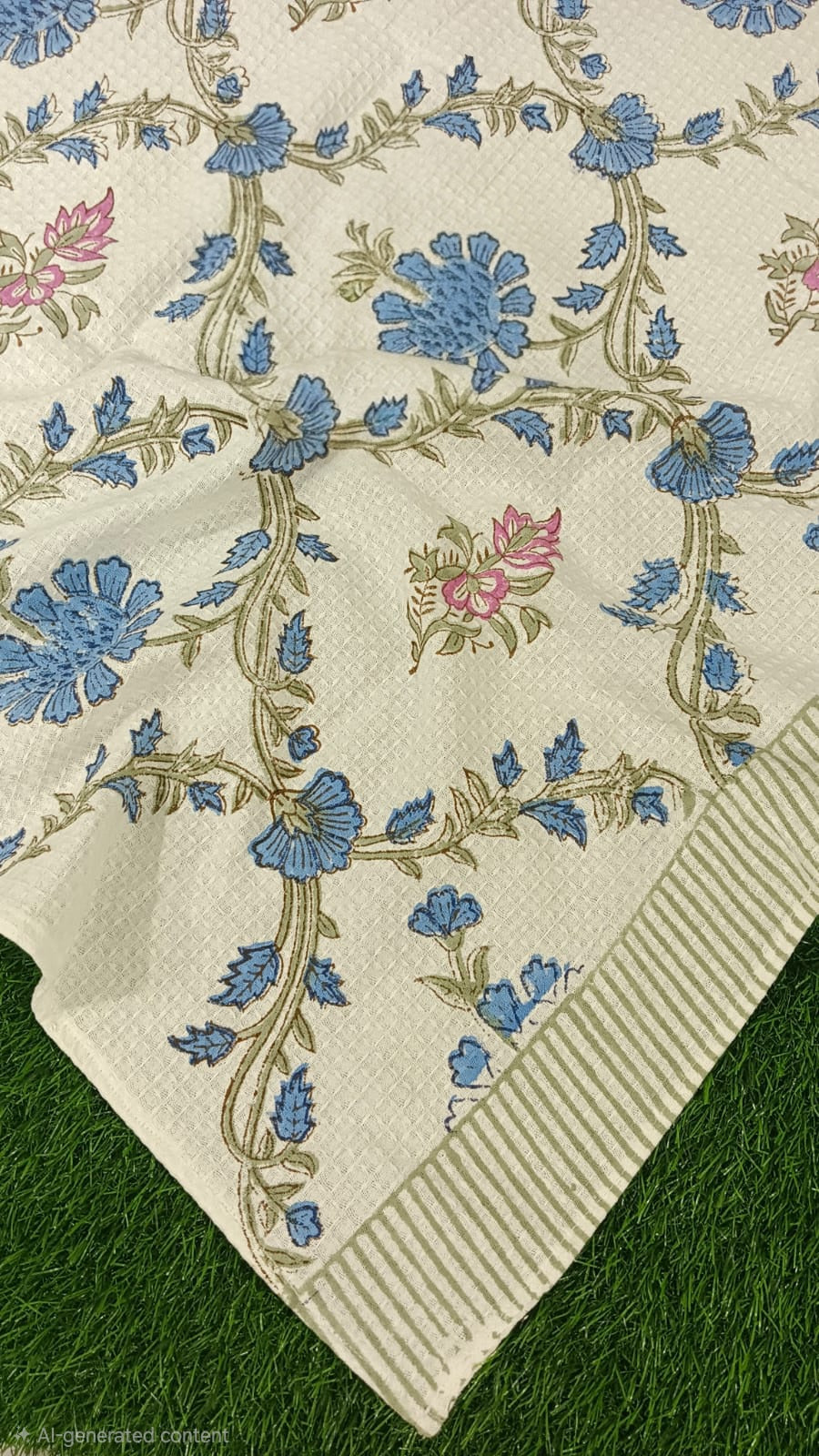 Blue Floral Towel
