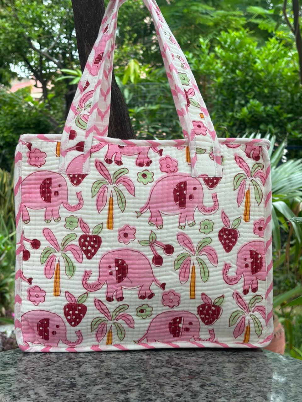 Baby Pink Hathi Mini Tote Bag