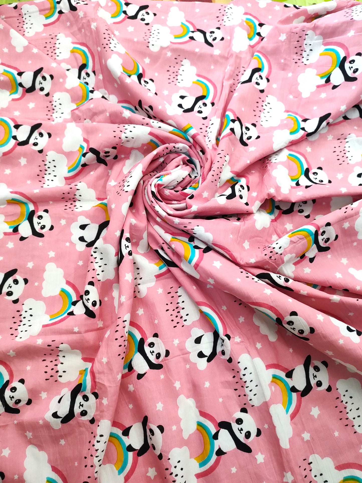 Pink Yellow Panda Quilt