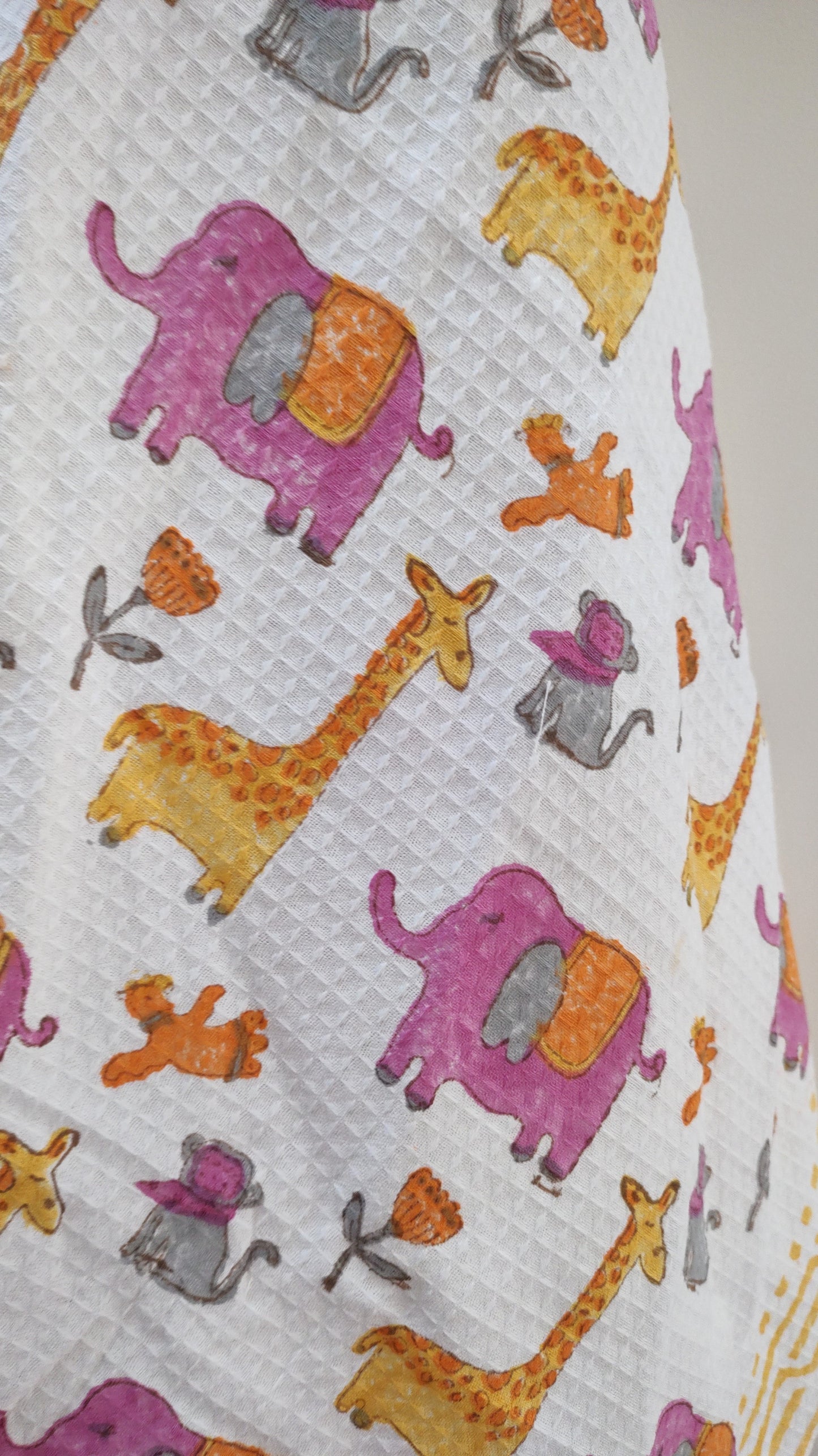 Animal Block Printed Bath Towels