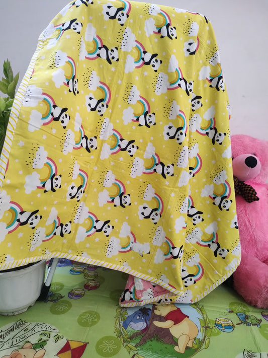 Pink Yellow Panda Quilt