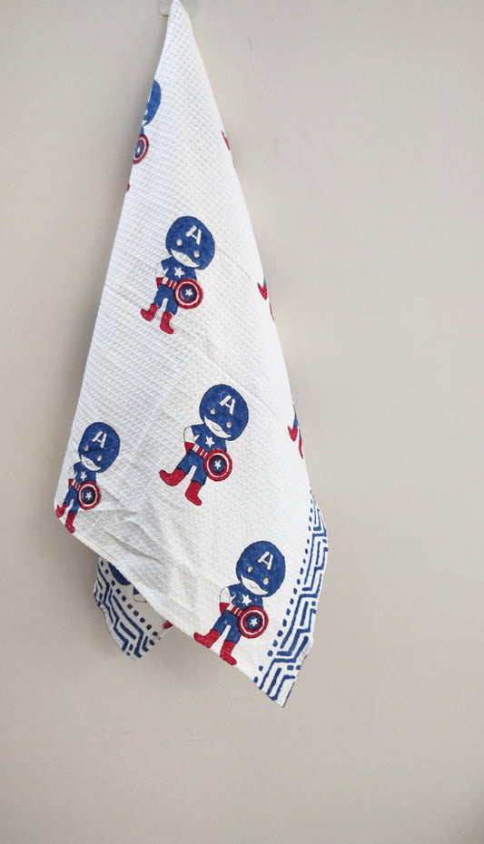 Captain America Block Printed Bath Towels