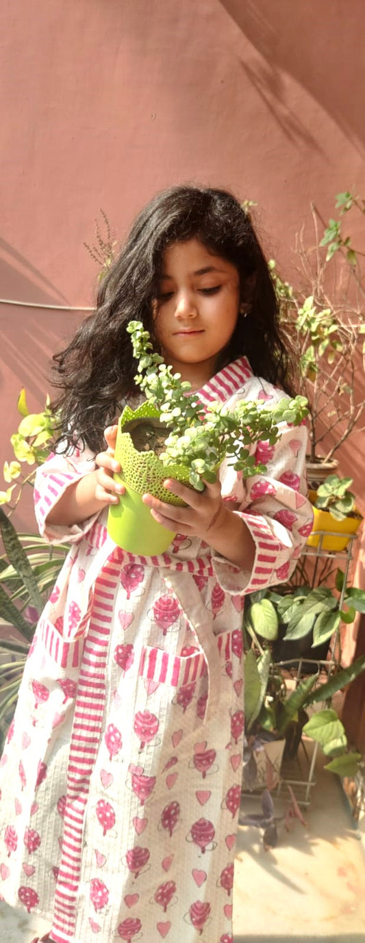 Pink Lattoo Kids Bathrobe