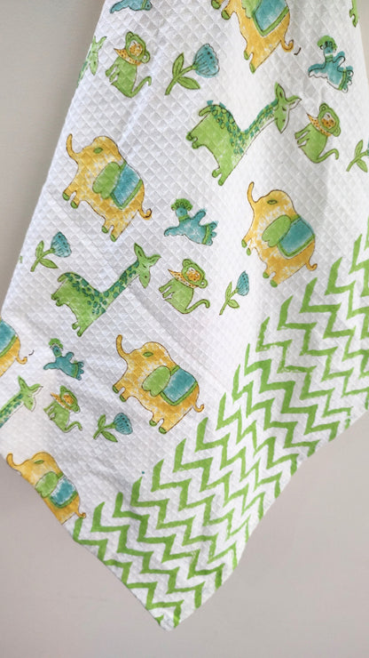 Animal 2 Block Printed Bath Towels