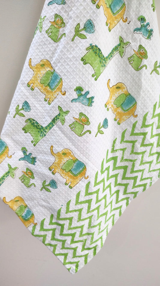 Animal 2 Block Printed Bath Towels