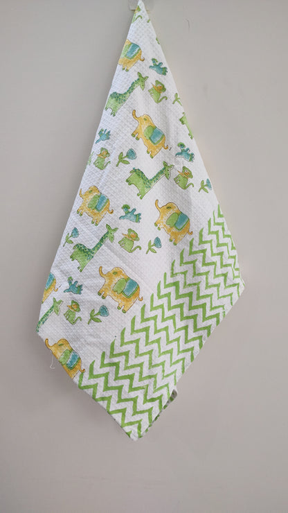 Animal 2 Block Printed Bath Towels