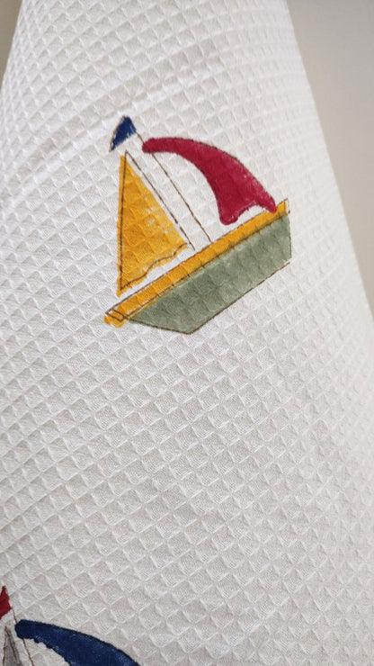 Ship Block Printed Bath Towels