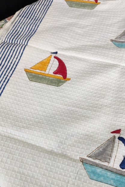 Ship Block Printed Bath Towels