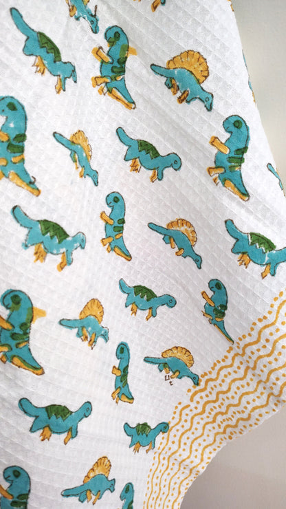 Dino Block Printed Bath Towels