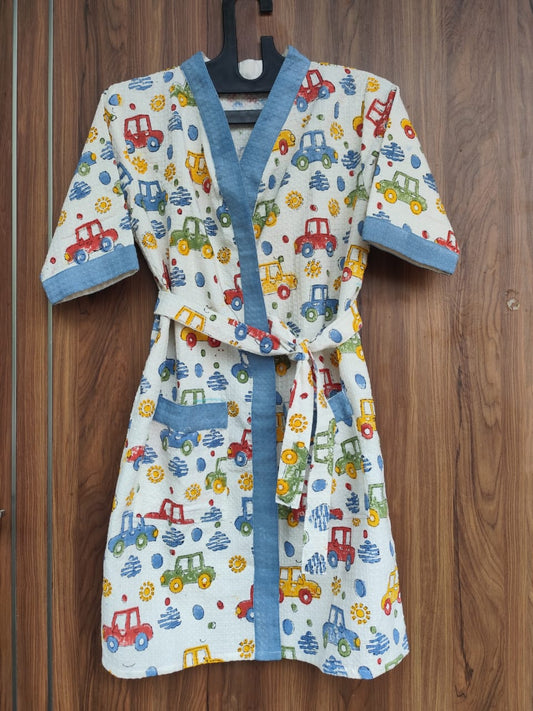 Cars in Traffic Kids Bathrobe