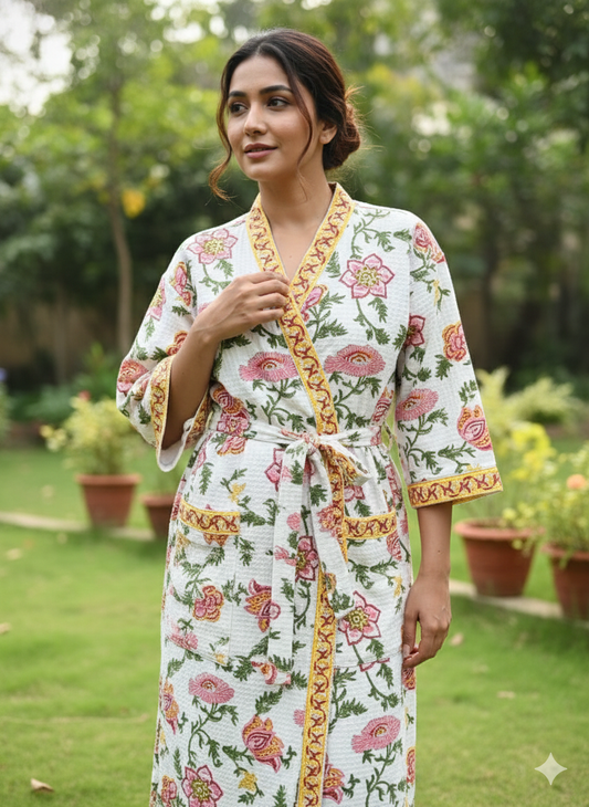 Floral Adult Bathrobe